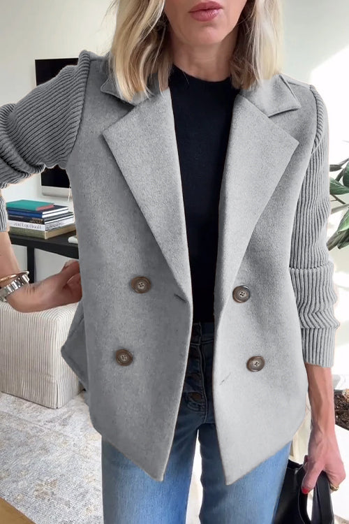 The Verona Elegant Knit-Sleeve Blazer