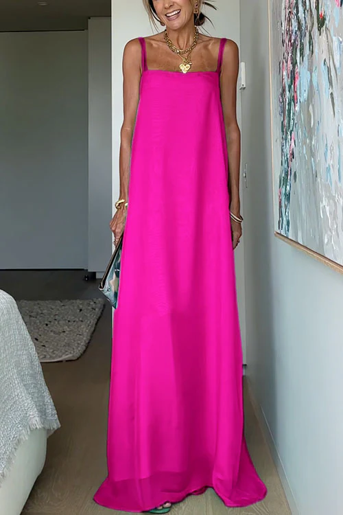 Spaghetti Strap Flowy Maxi Vacation Dress