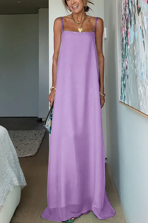 Spaghetti Strap Flowy Maxi Vacation Dress
