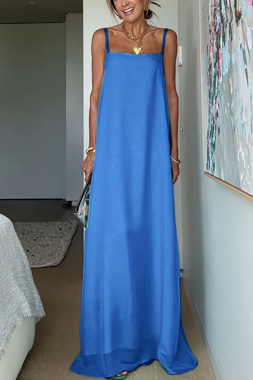 Spaghetti Strap Flowy Maxi Vacation Dress
