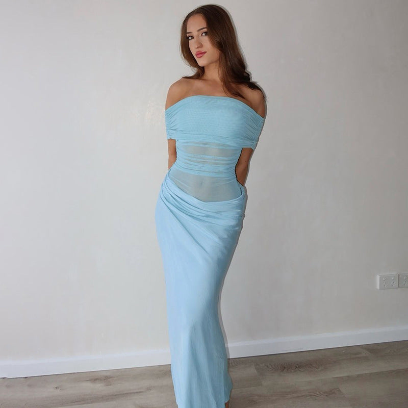 Maisy | Off-Shoulder Mesh Maxi Dress