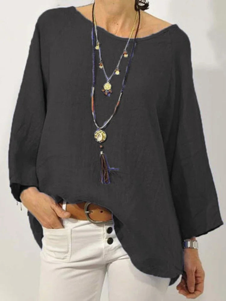 Elara™ BreezeCotton Oversized Blouse