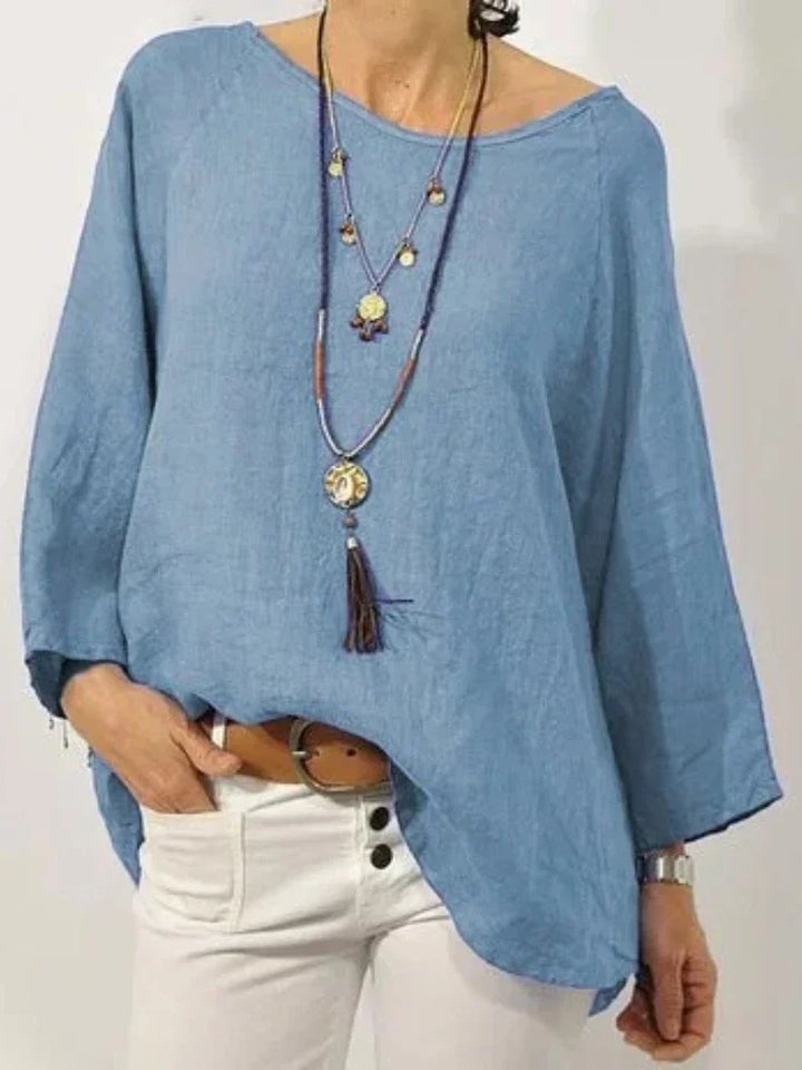 Elara™ BreezeCotton Oversized Blouse