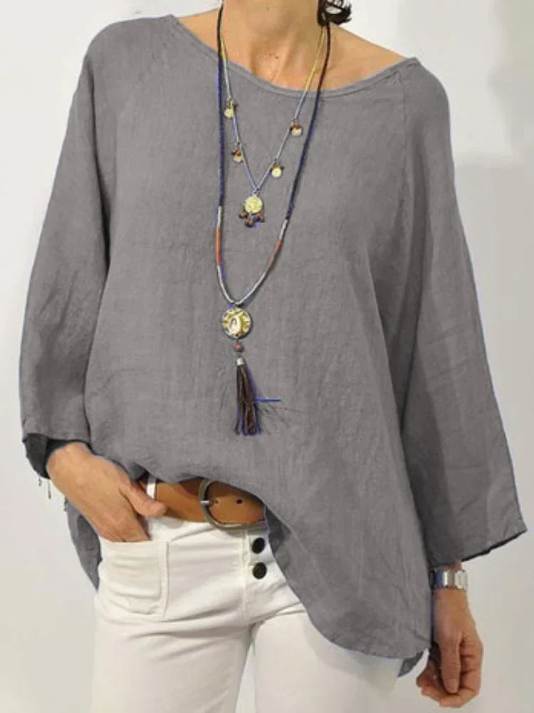 Elara™ BreezeCotton Oversized Blouse