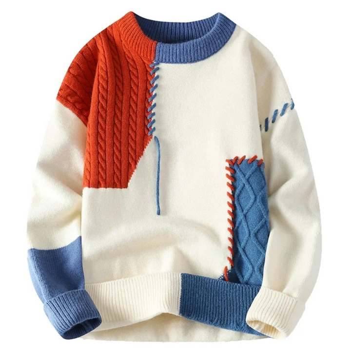 Avery Patchwork Knit Sweater