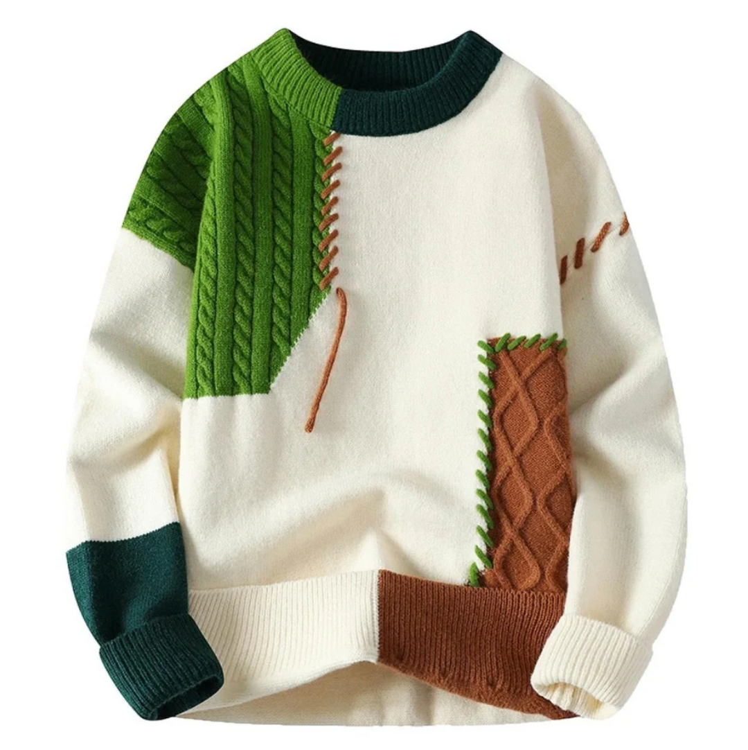 Avery Patchwork Knit Sweater