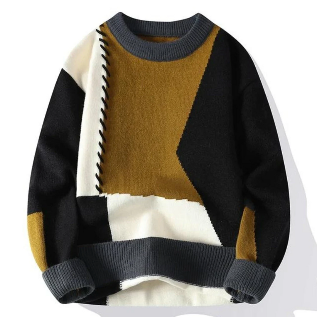 Avery Patchwork Knit Sweater