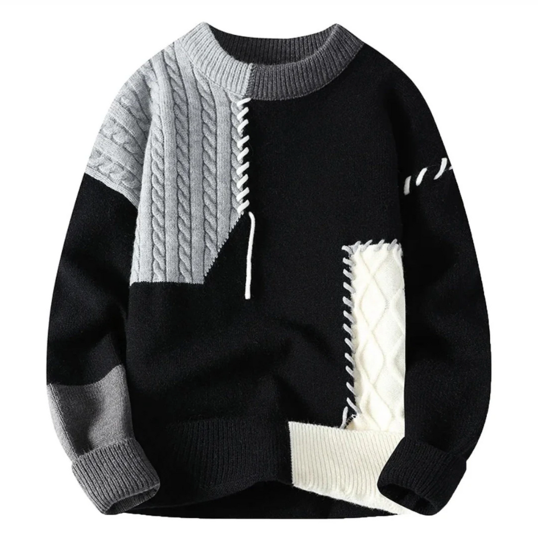 Avery Patchwork Knit Sweater