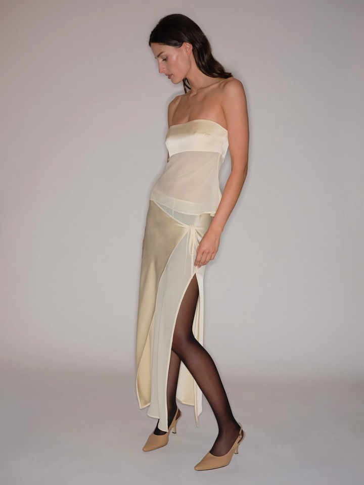 Radiance Sheer Draped Dress