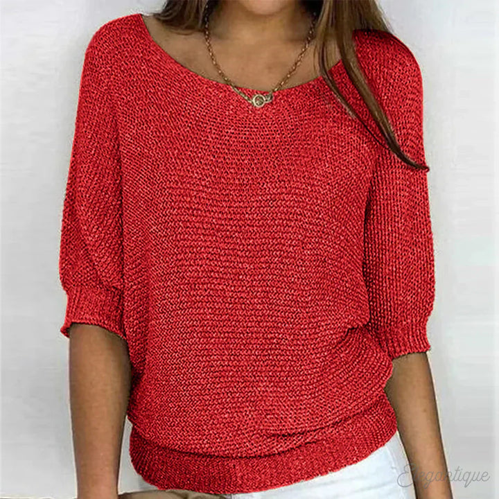 Elara™ Loose Knit Blouse